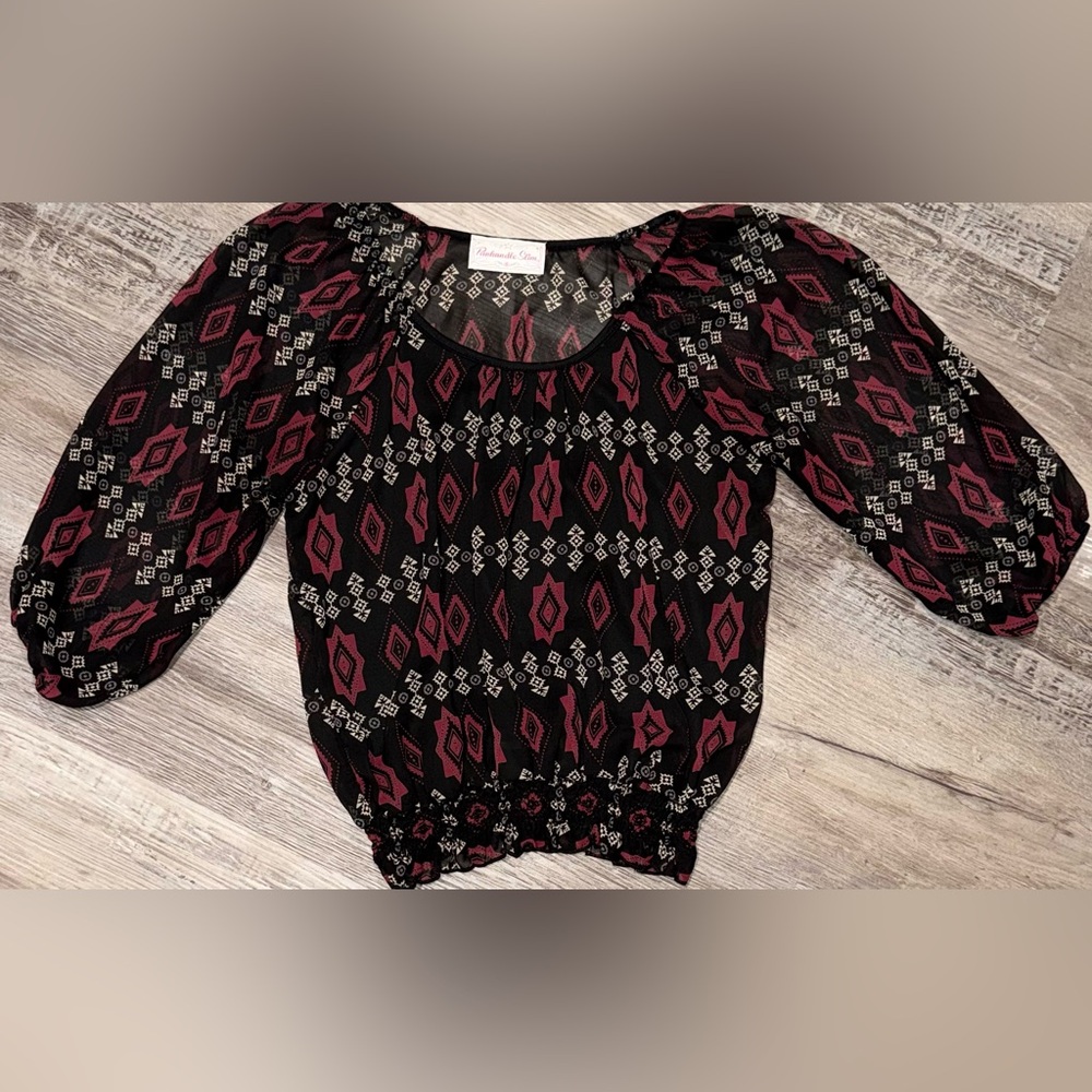 Women's 3/4 Sleeve Chiffon Shirt Size Medium Brand-Panhandle Slim